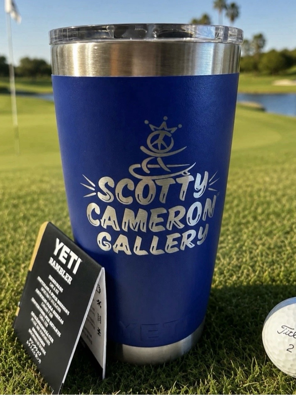 NWT Scotty Cameron Gallery YETI Tumbler Peace Surfer 20 oz Royal Blue Golf